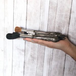Sterling Silver Makeup Brushes - Antique